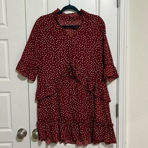 Red polka dot dress